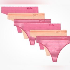 kindly Yours Women's Sustainable Seamless Thong Underwear, 6-Pack Size 3XL
